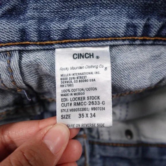 Cinch Jeans Orange Label Men's 35x34 Cowboy Rodeo Locker Stock Western Denim‎ - Picture 5 of 16